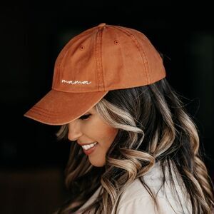 Burnt rust orange mama mom baseball cap hat cute